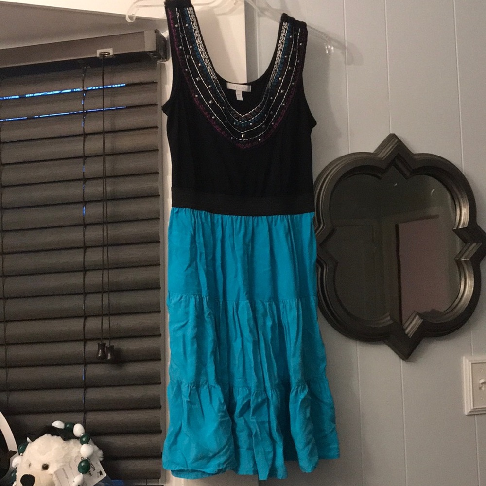 Teal and Black Dress